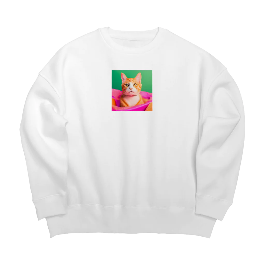 《Derekの絶賛工房中！》のイケイケ猫ちゃん Big Crew Neck Sweatshirt