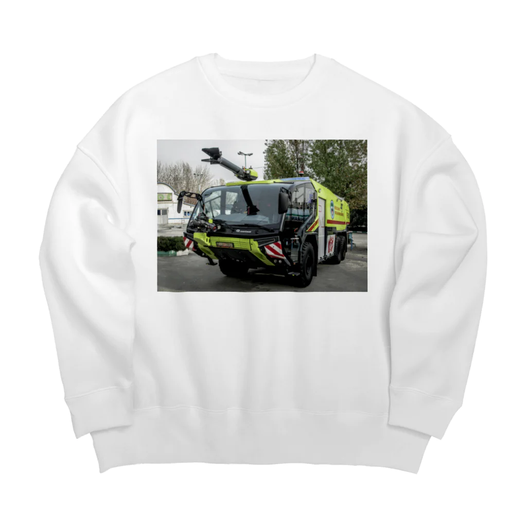 ビッグスマイルライフの黄色い消防車 Big Crew Neck Sweatshirt