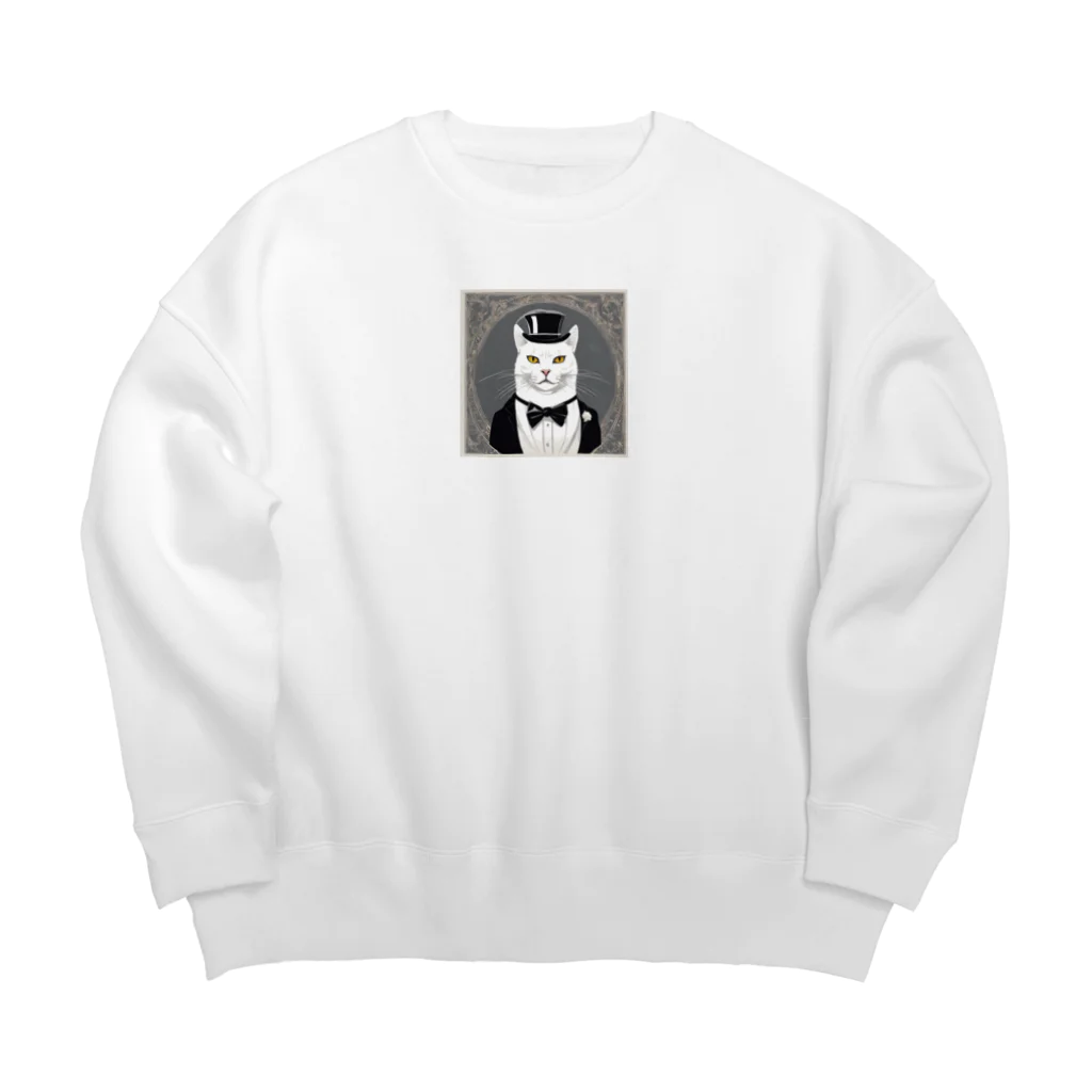 ことこと♂@トレーダーの白猫　紳士 Big Crew Neck Sweatshirt