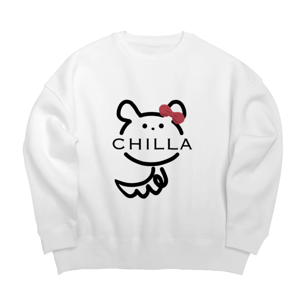 チラッとチンチラのチラちゃん Big Crew Neck Sweatshirt