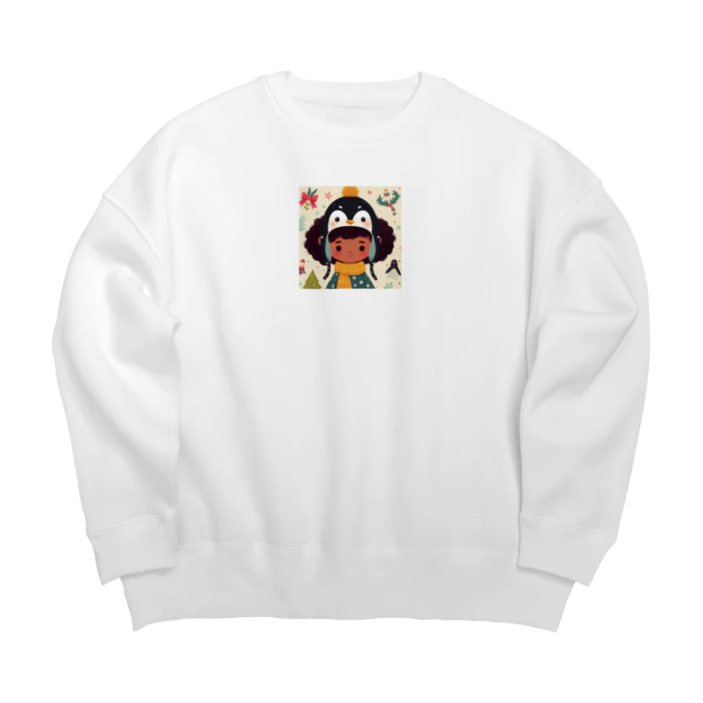 Lock-onのペンギン娘　10 Big Crew Neck Sweatshirt