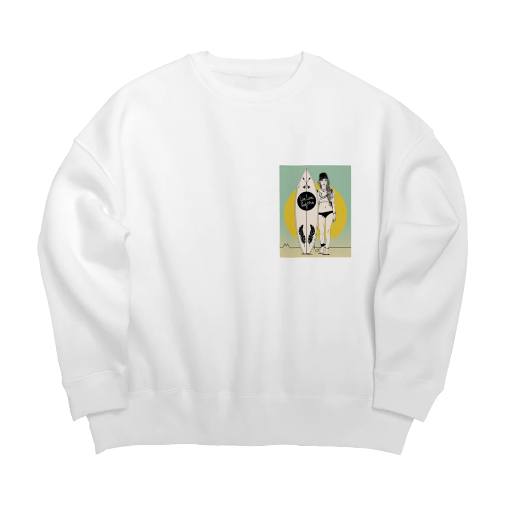 ファンタジスターのサーファーのさりちゃん Big Crew Neck Sweatshirt