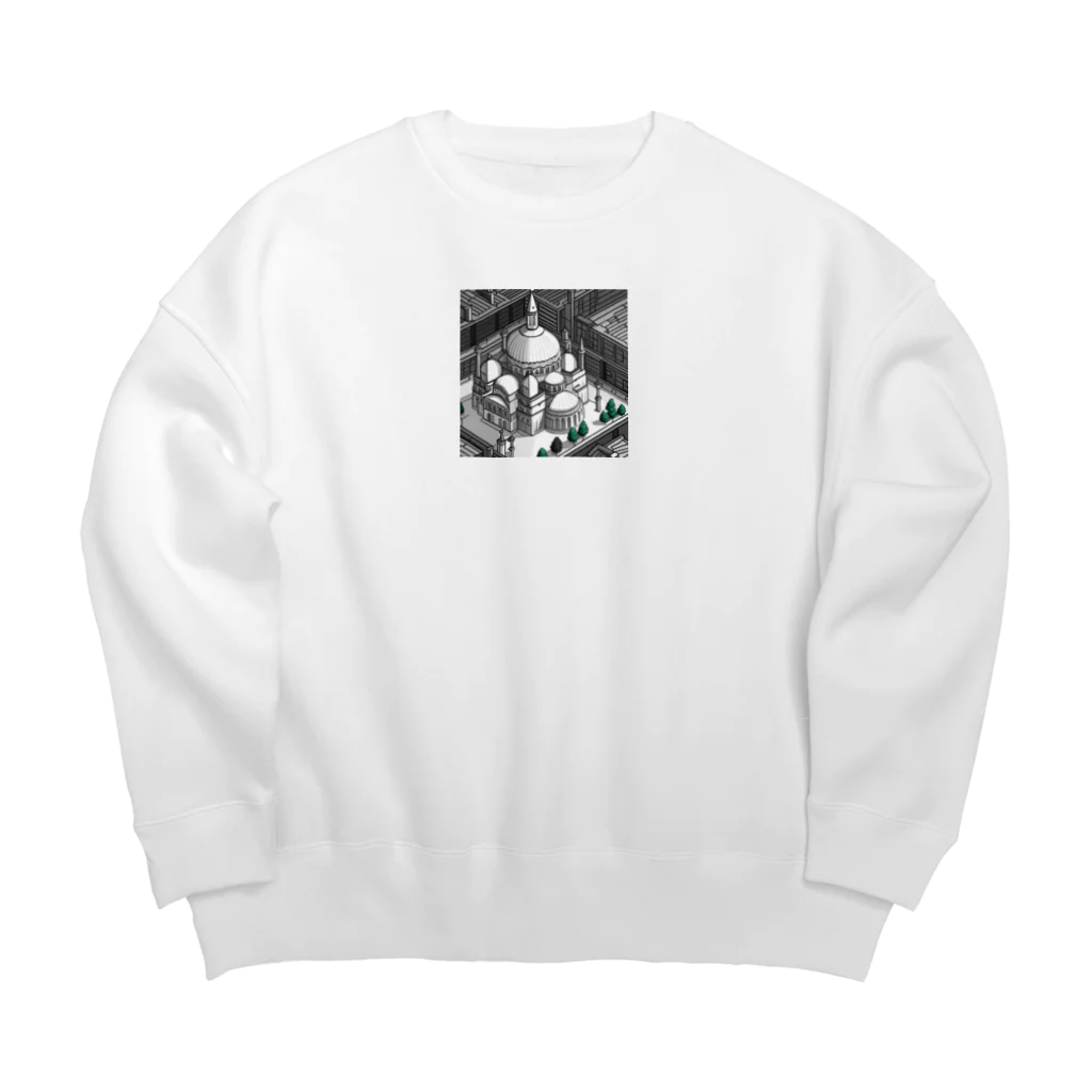 YoMiTの有名な観光スポットイメージ画像：イスタンブールのアヤソフィア（トルコ） Big Crew Neck Sweatshirt