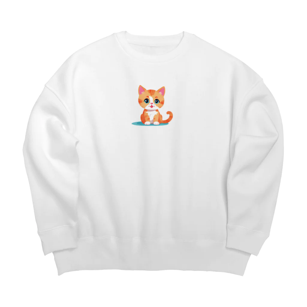 可愛い猫ちゃんの可愛い猫 Big Crew Neck Sweatshirt