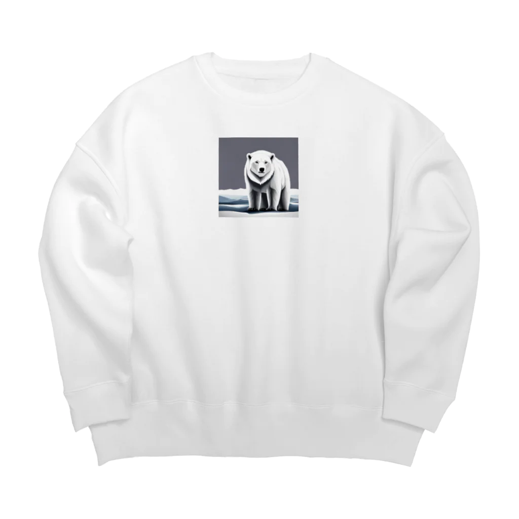 teru8376のイラスト　しろくま Big Crew Neck Sweatshirt