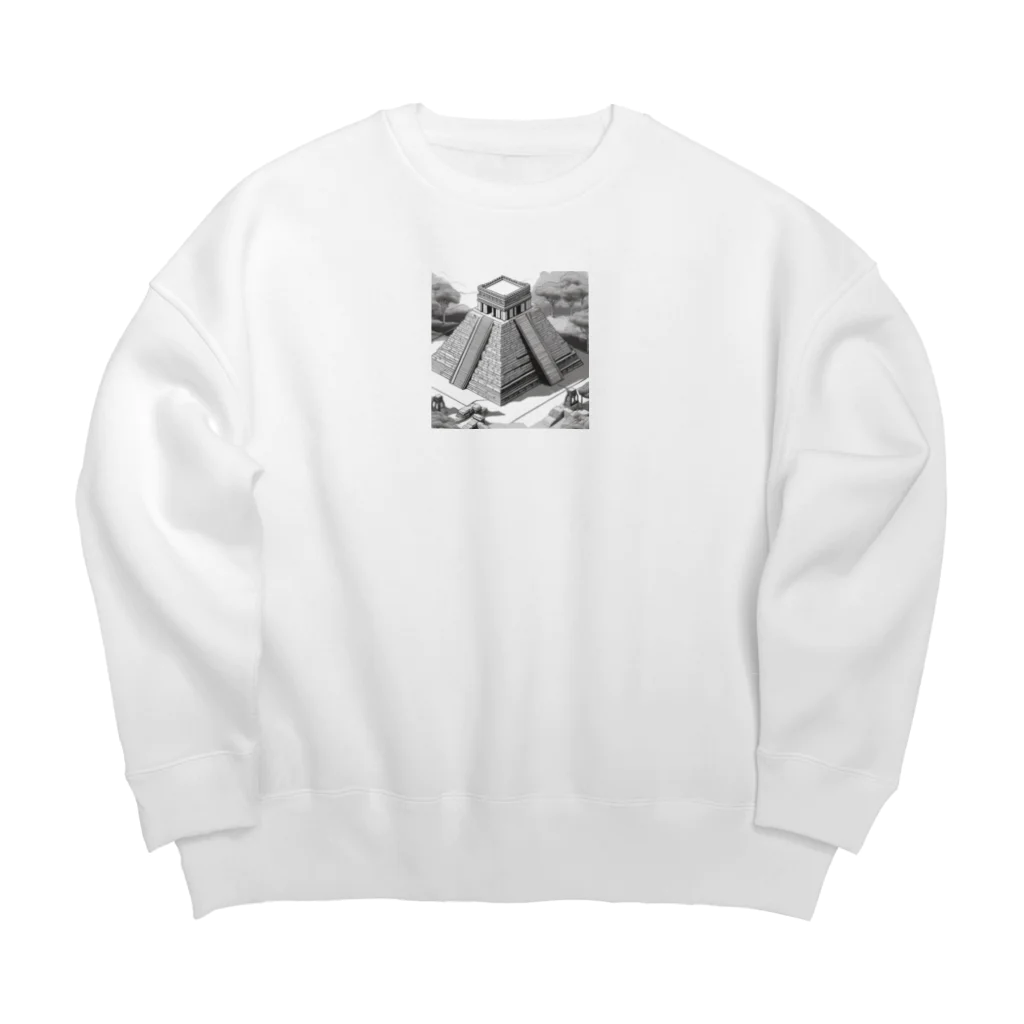 YoMiTの 有名な観光スポットイメージ画像：チチェン・イッツァ（メキシコ） Big Crew Neck Sweatshirt