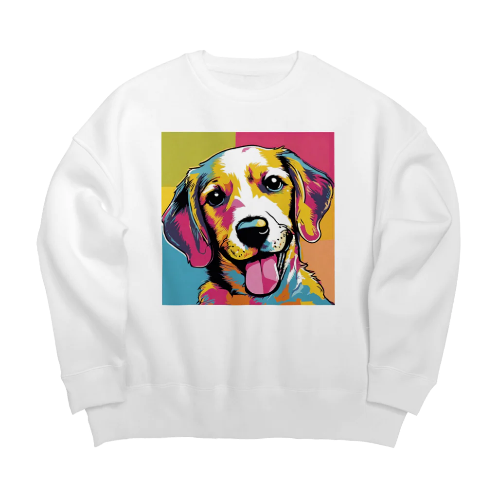 Tiny Cute Crittersのカラフルないぬ Big Crew Neck Sweatshirt