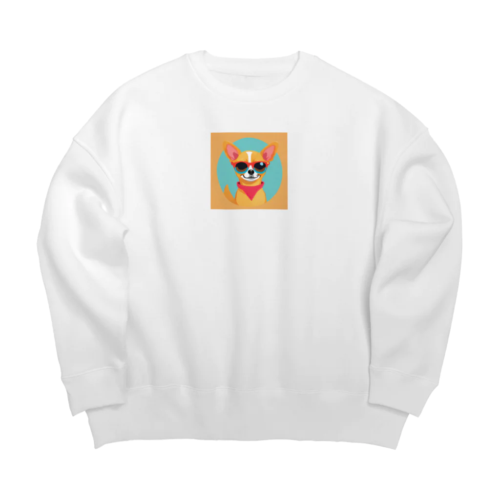 uchukaihatsuのさすらいのライダー　あつし Big Crew Neck Sweatshirt