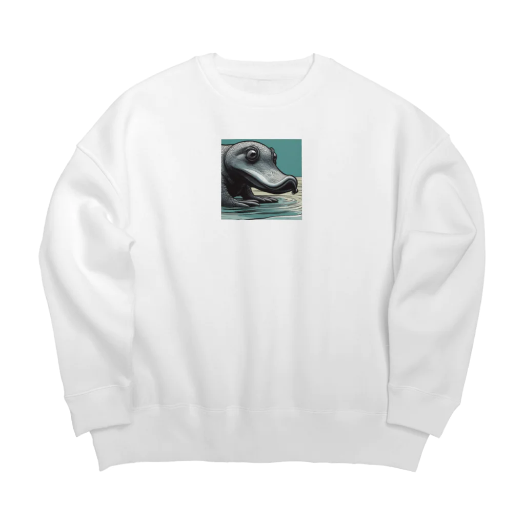 GOLAEの水生成物カモノハシ-モドキ君 Big Crew Neck Sweatshirt