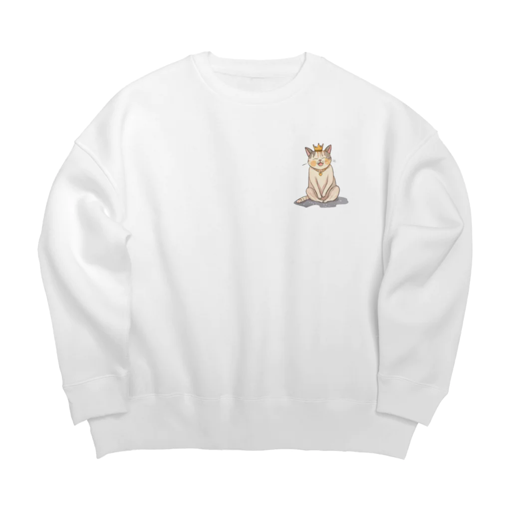 Mystery Cat Worldの王冠ミスティネコ Big Crew Neck Sweatshirt