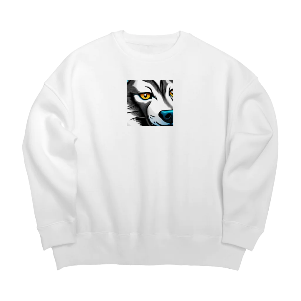 もしもショップのカッコイイ　犬 Big Crew Neck Sweatshirt