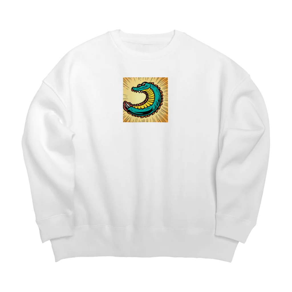 もしもショップの可愛いワニ Big Crew Neck Sweatshirt