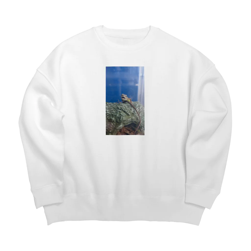 Makoto_Kawano Designの笑うトカゲ Big Crew Neck Sweatshirt