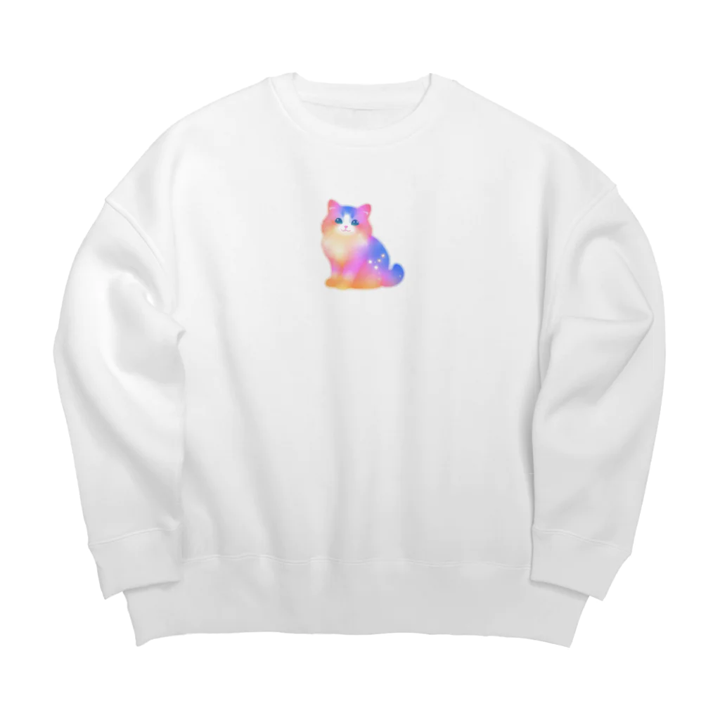 naoputtyoのモフモフ猫のチュチュ Big Crew Neck Sweatshirt