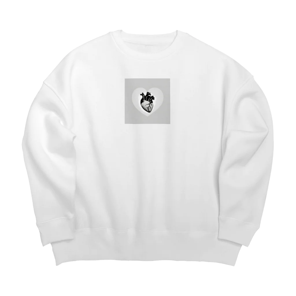 funny8の平和な心臓 Big Crew Neck Sweatshirt