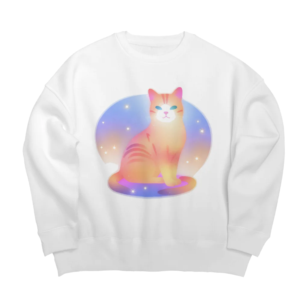 naoputtyoのふんわり猫のニャニャ Big Crew Neck Sweatshirt