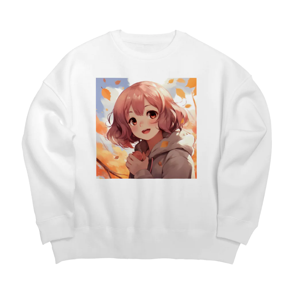 ぶーたんの紅葉の中で輝く彼女 Big Crew Neck Sweatshirt