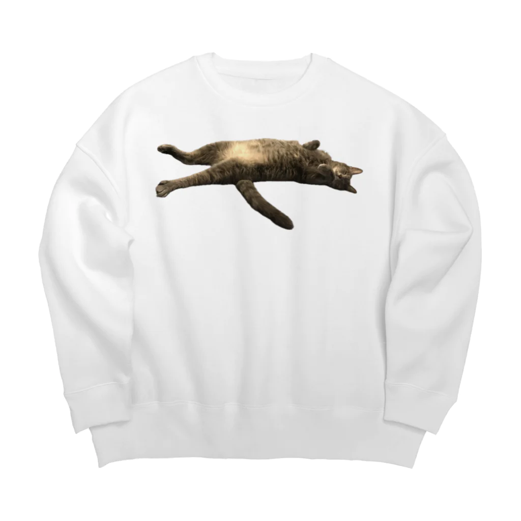 グレージュ猫ロッタン🐈‍⬛のお昼寝ロッタン Big Crew Neck Sweatshirt