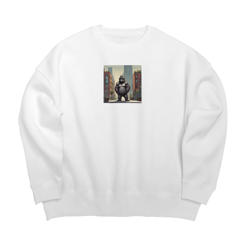 oki プリントショップの都会で暮らすゴリラ Big Crew Neck Sweatshirt