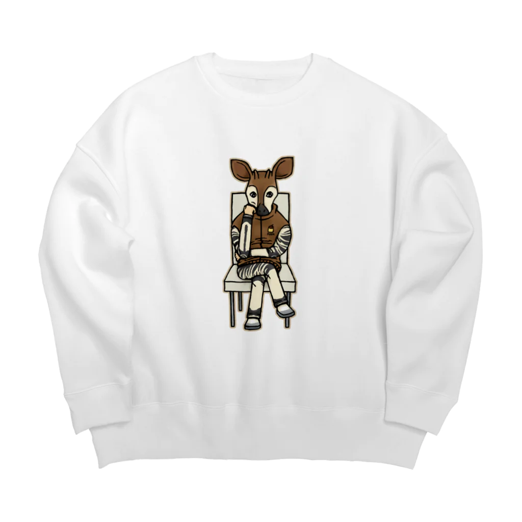 すとろべりーガムFactoryの物思いにふけるオカピ氏 Big Crew Neck Sweatshirt