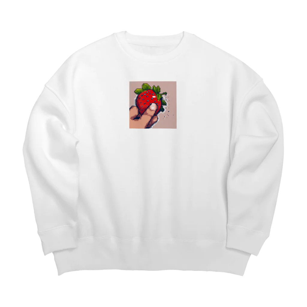 konkaiのドット絵大粒いちご Big Crew Neck Sweatshirt