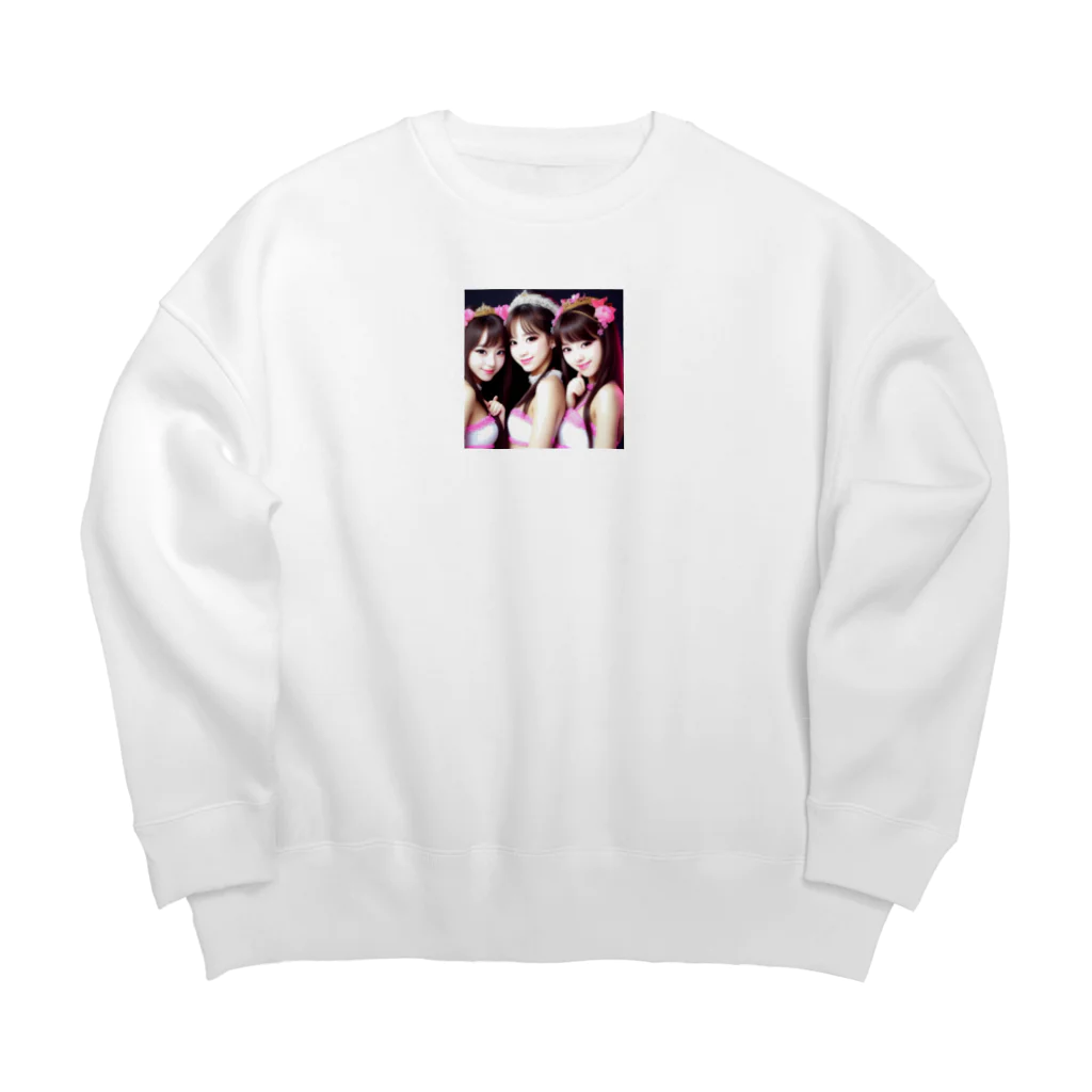 KSK SHOPの美少女アイドルグループ Big Crew Neck Sweatshirt