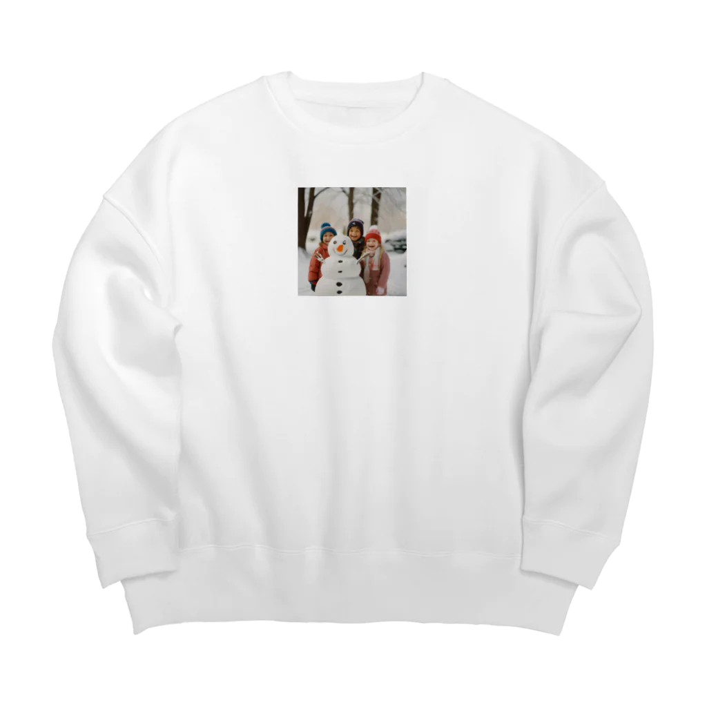 桜ですの雪だるまと笑顔 Big Crew Neck Sweatshirt