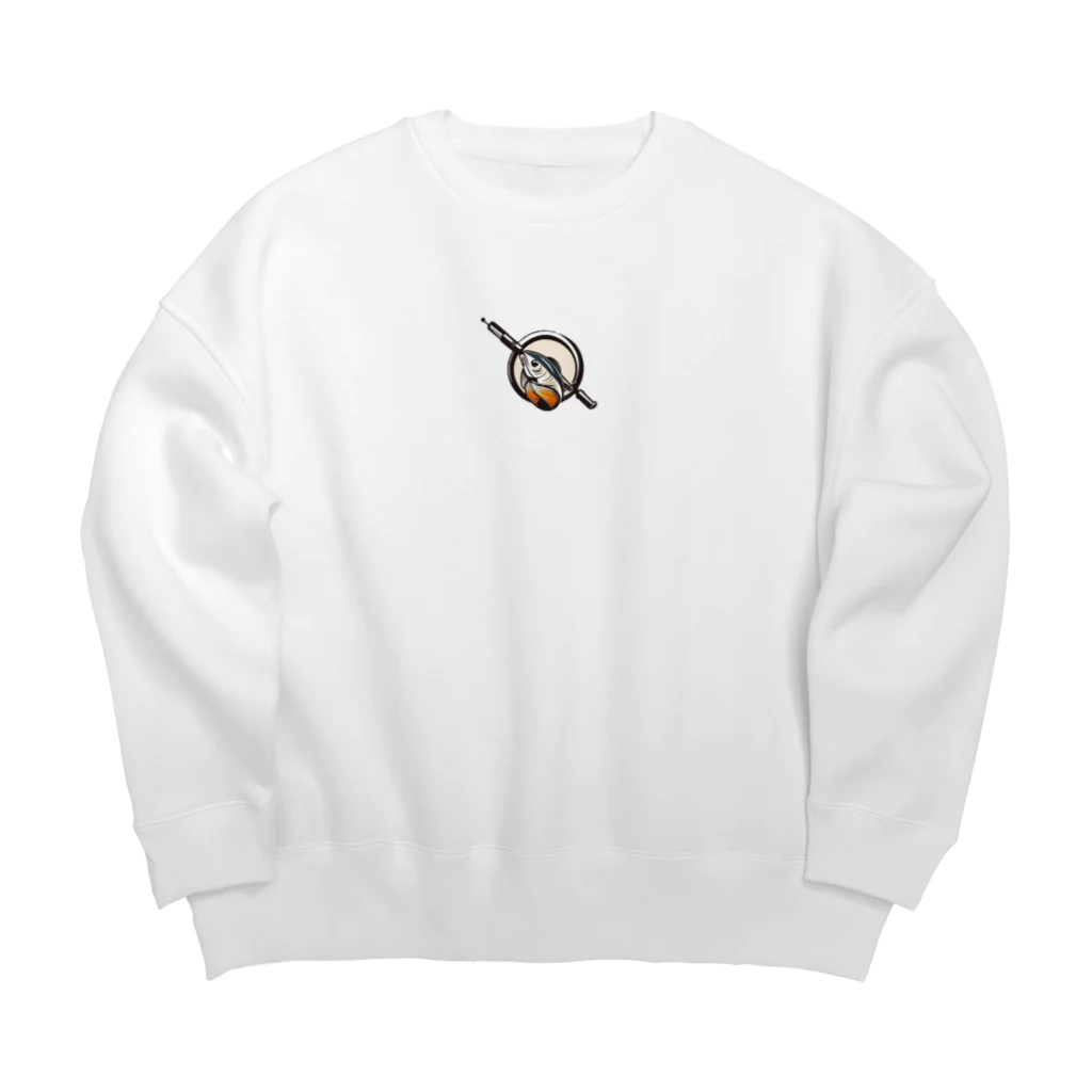 黒猫くんのラブフィッシング Big Crew Neck Sweatshirt