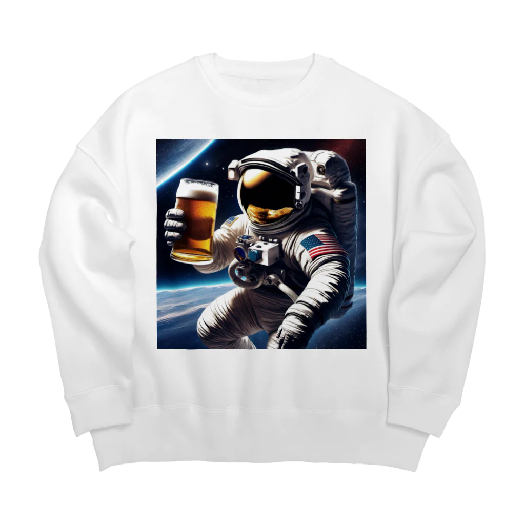 宇宙開発デザイン科の酒飲みアストロノーツ Big Crew Neck Sweatshirt