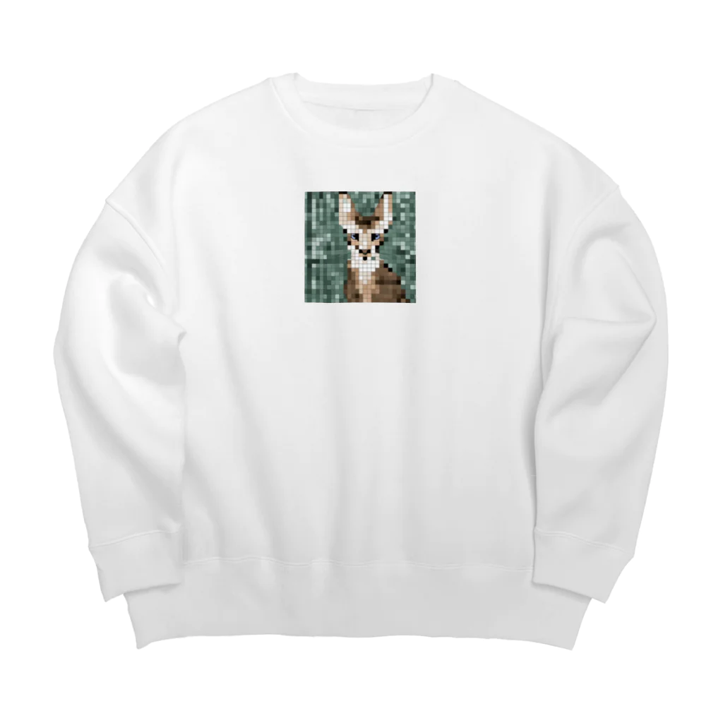 kindonesiaのドット絵のヒマラヤンキャット Big Crew Neck Sweatshirt