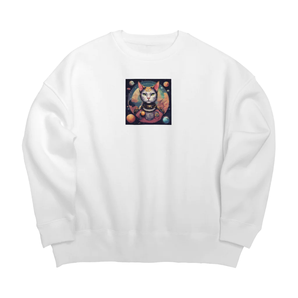 猫雑貨屋　ねこまろのにゃんこ宇宙の彼方へ Big Crew Neck Sweatshirt