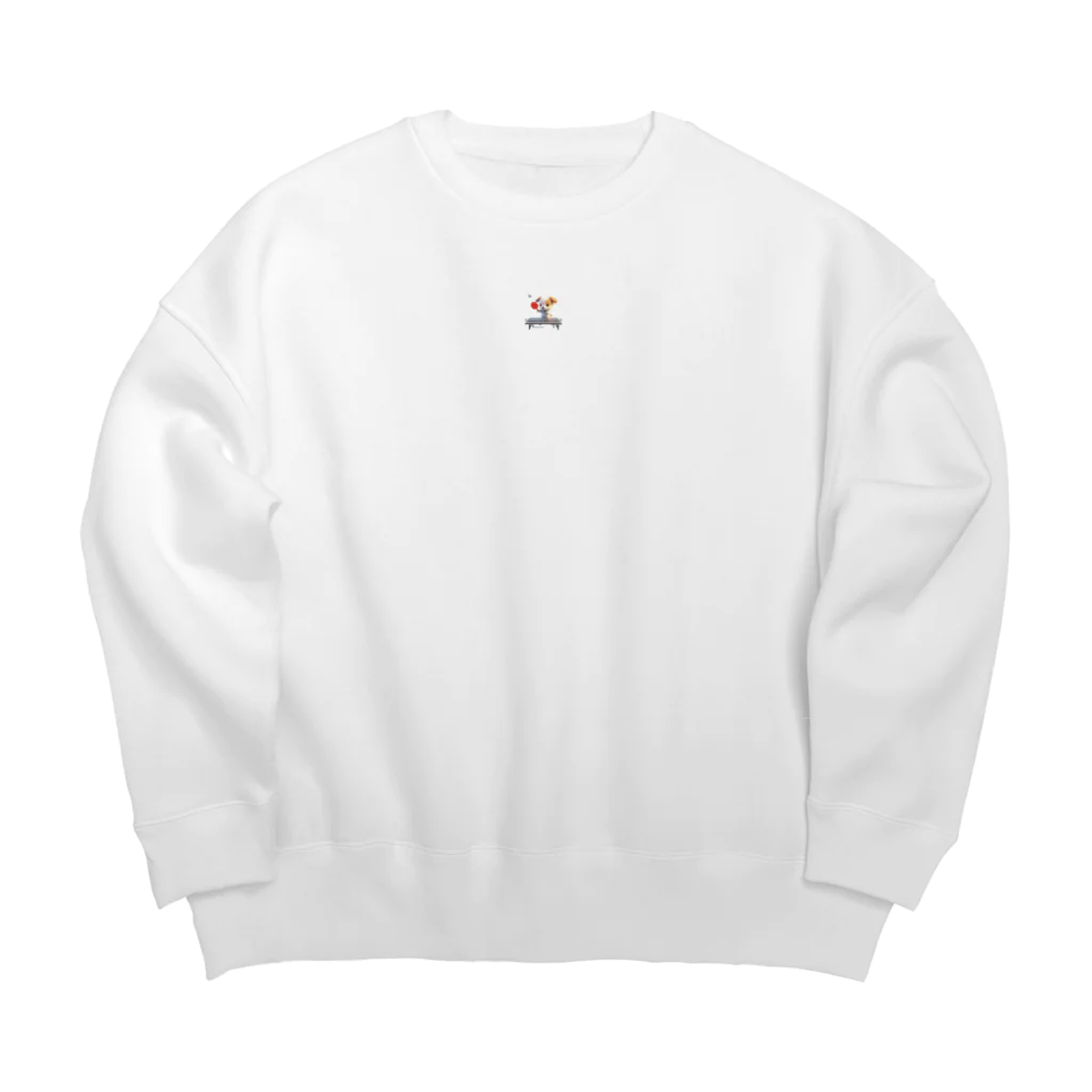 taurusteruの可愛い犬と卓球 Big Crew Neck Sweatshirt