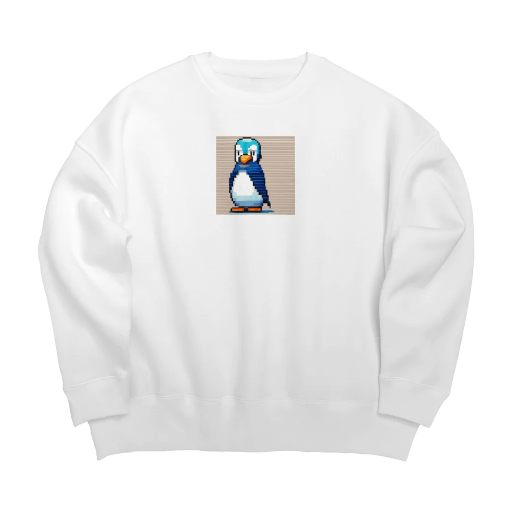 hamusutaroのペンギンピクセルアート Big Crew Neck Sweatshirt