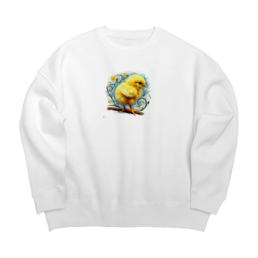 yukikinoの星とかわいいひよこちゃん Big Crew Neck Sweatshirt