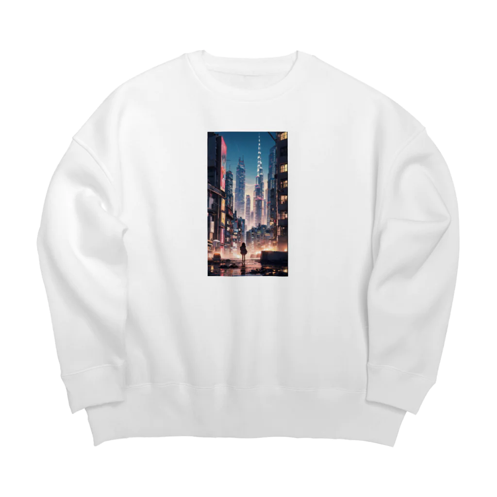 AI職人👨‍🏭のAI「ディストピアに希望の光」 Big Crew Neck Sweatshirt