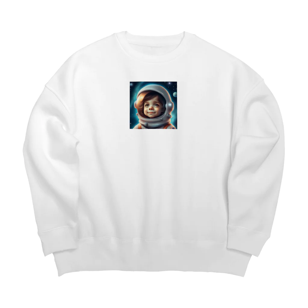 wloop01の可愛い宇宙飛行士 Big Crew Neck Sweatshirt