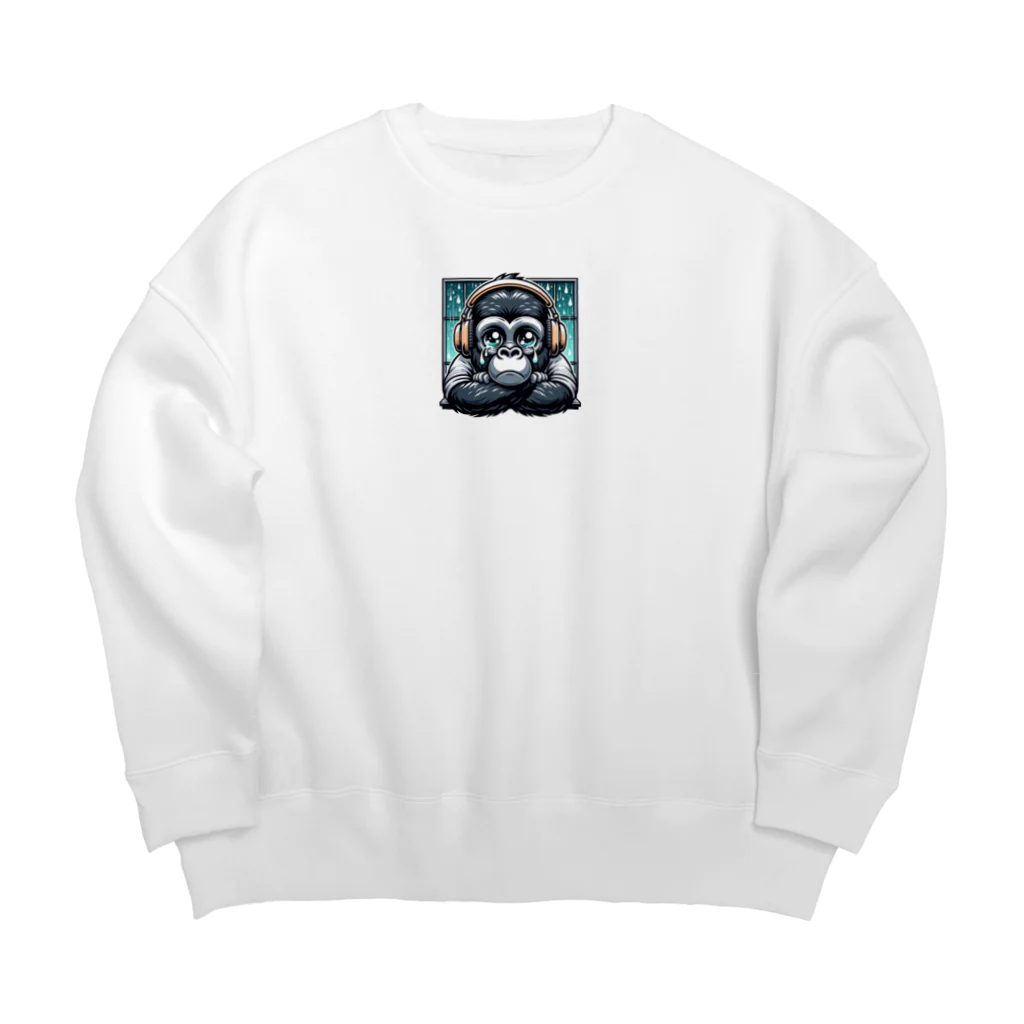 ごりら@ネットビジネスアドバイザーのヘッドホンゴリラ Big Crew Neck Sweatshirt