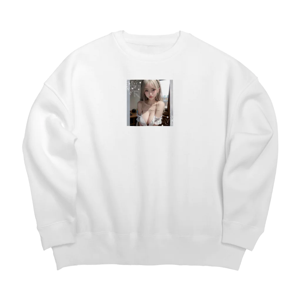 sounya sounyaの美女 図鑑（むにゅっ） Big Crew Neck Sweatshirt