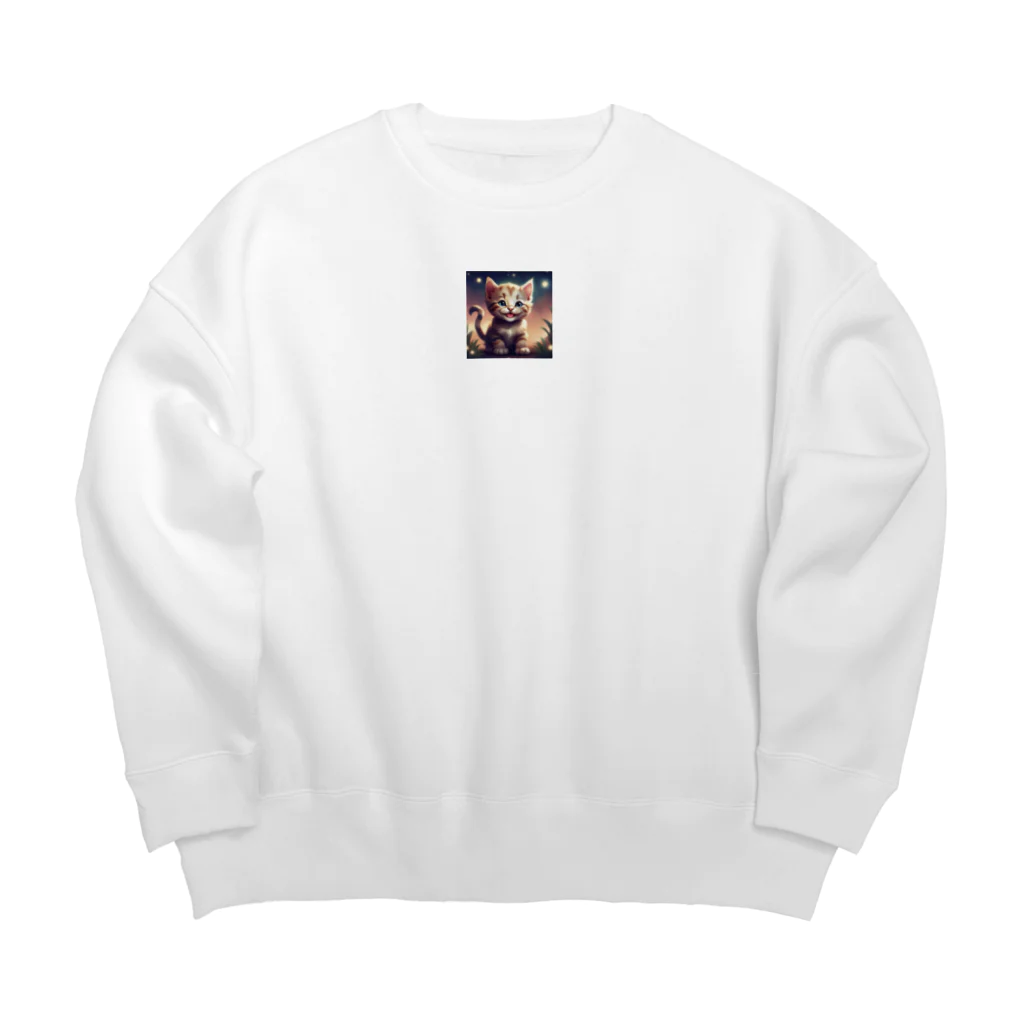 オタカラ館の笑顔の子猫グッズ Big Crew Neck Sweatshirt