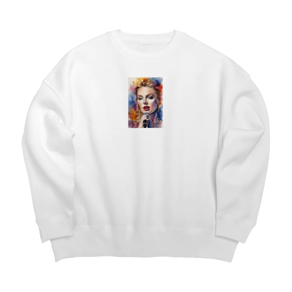 AI職人👨‍🏭のAI「Taylor Swift」水彩 Big Crew Neck Sweatshirt