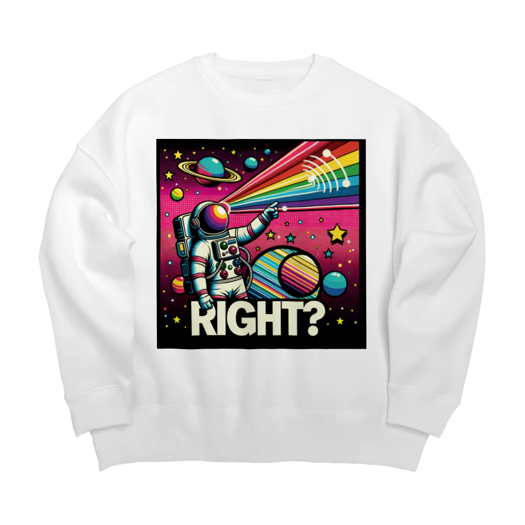 seiya_CosmicPioneerのRIGHT? Big Crew Neck Sweatshirt