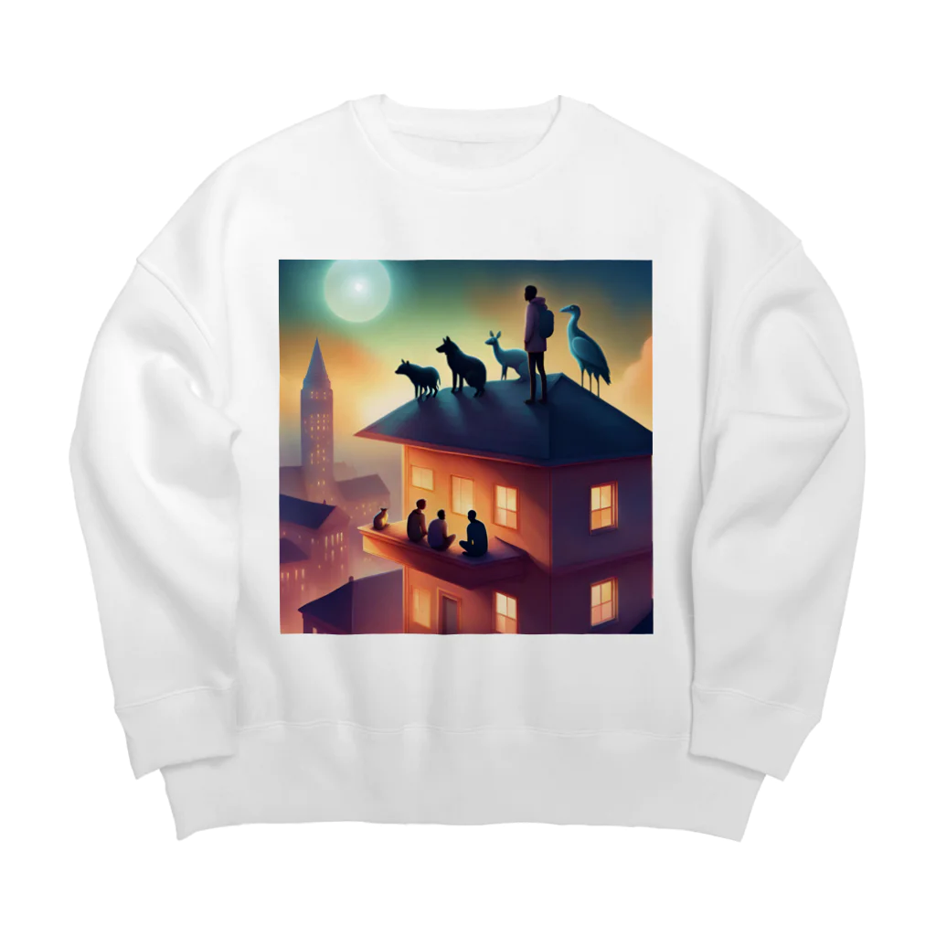 animalsの都会で共存する野生生物 Big Crew Neck Sweatshirt