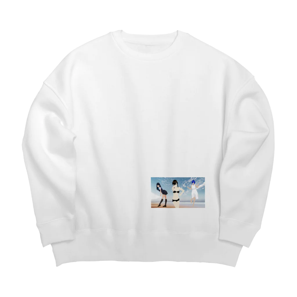 nanaozakaの三人娘のグッズ Big Crew Neck Sweatshirt