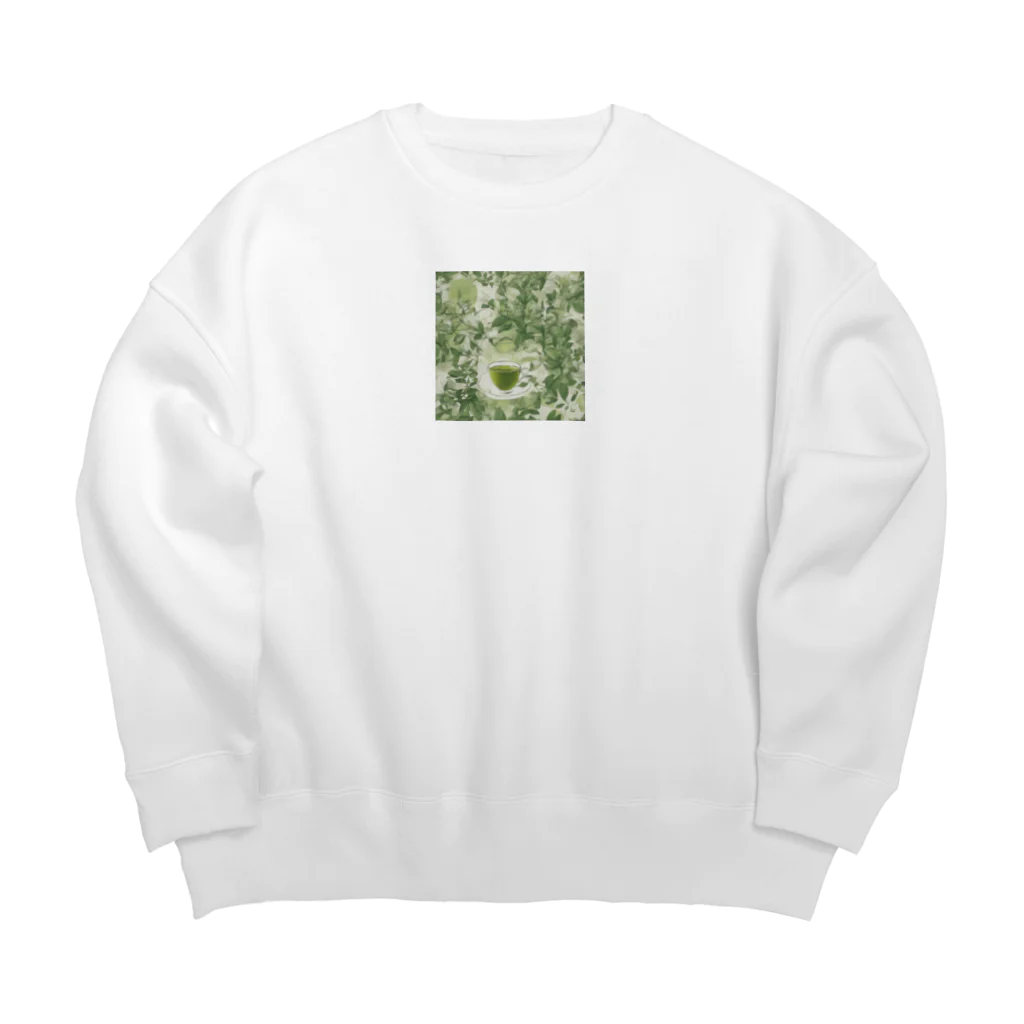 千裕アトリエ（いつもありがとう）のグリーンティーのアート　green tea art Big Crew Neck Sweatshirt