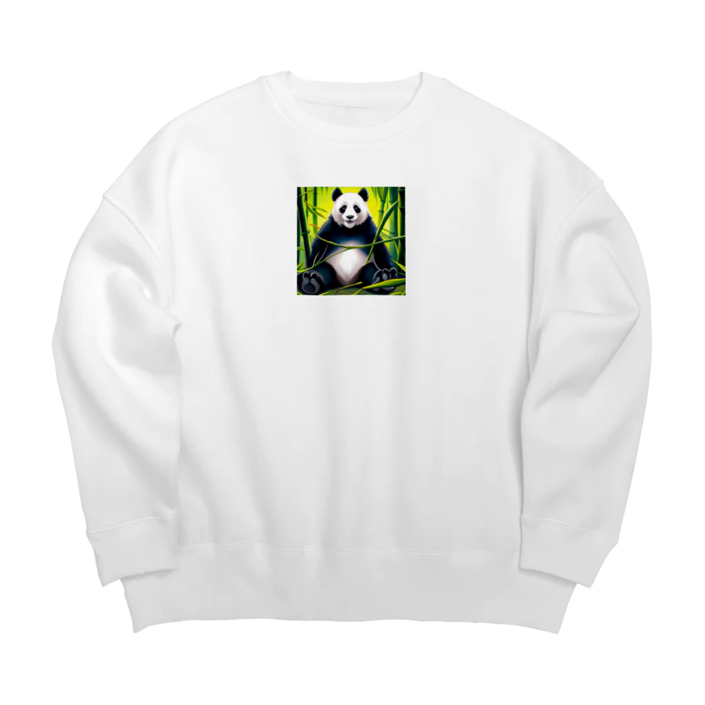 sugimo01の竹やぶで寛いでいるパンダ Big Crew Neck Sweatshirt