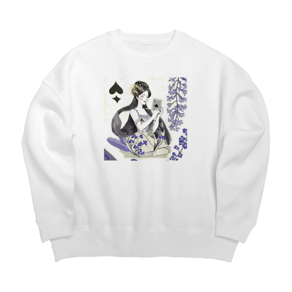 murakumo4500のスペードのクイーン Big Crew Neck Sweatshirt