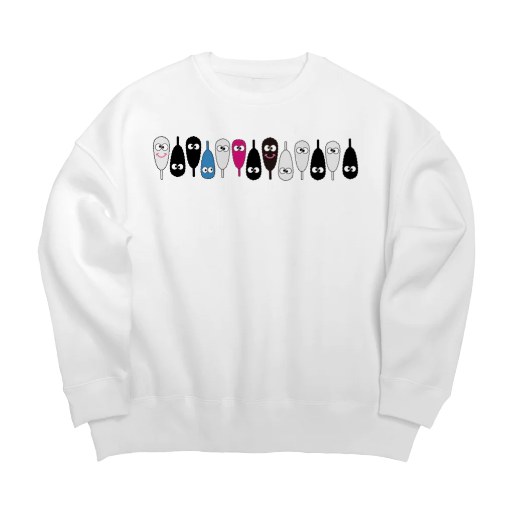 串カツワールドの串揚げ串カツクシニョロワールドグッズ Big Crew Neck Sweatshirt