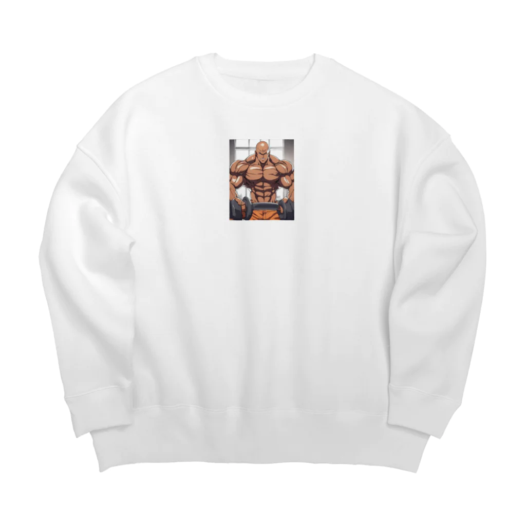 保護犬ミミの筋肉大好き Big Crew Neck Sweatshirt