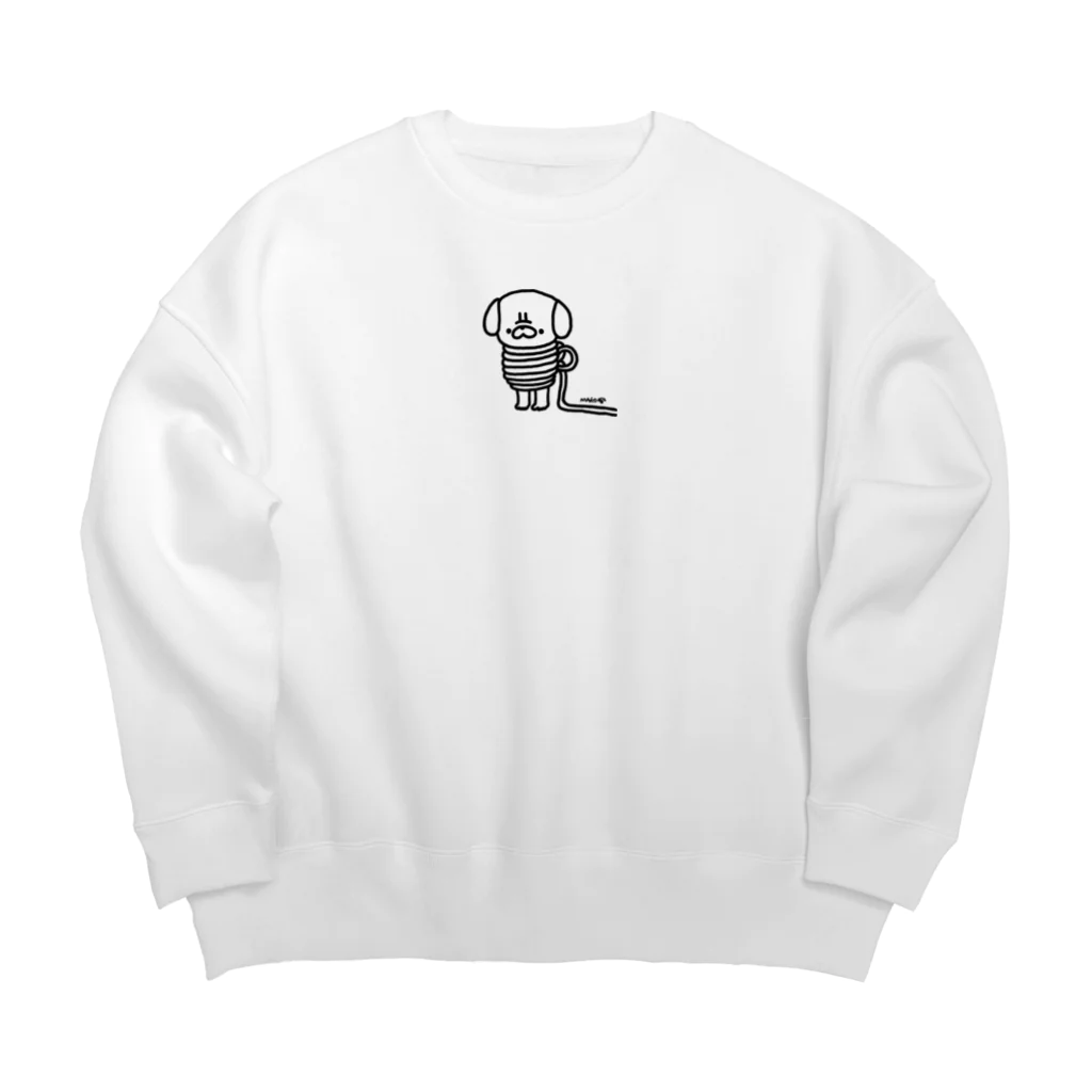 MIUTIのリードが絡まったパグ Big Crew Neck Sweatshirt