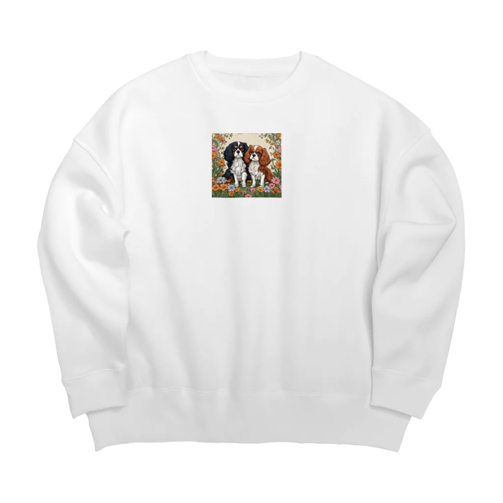 melu609の仲良しキャバリアちゃん Big Crew Neck Sweatshirt